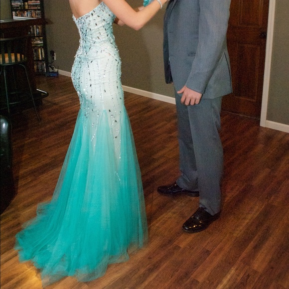 Jovani Teal Prom Dress - Picture 3 of 4