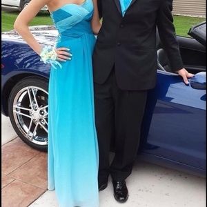 Blue Ombré Prom Dress