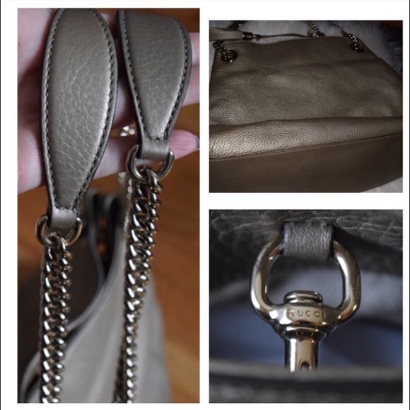 ✨SOLD✨Gucci Medium Soho in Golden Beige Metallic - Picture 2 of 4