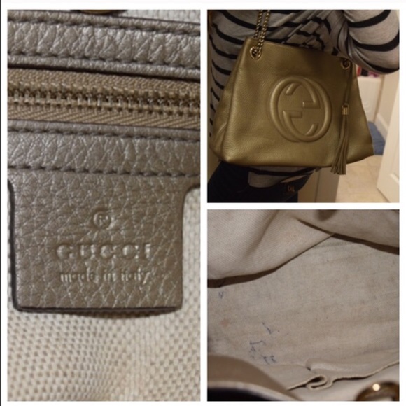 ✨SOLD✨Gucci Medium Soho in Golden Beige Metallic - Picture 4 of 4