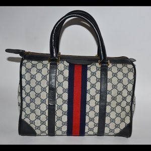 Authentic vintage Gucci doctors bag in navy