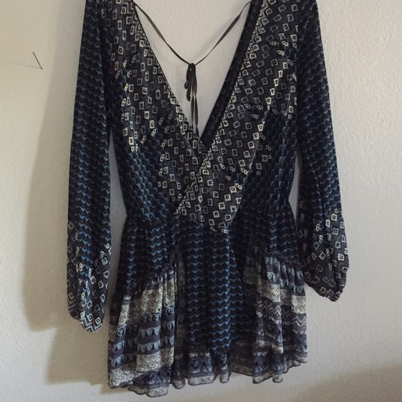 Free People patterned shear blouse