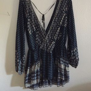 Free People patterned shear blouse