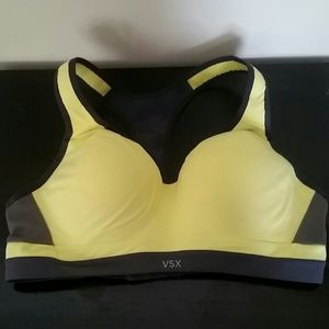 VS Yellow and grey sports bra.