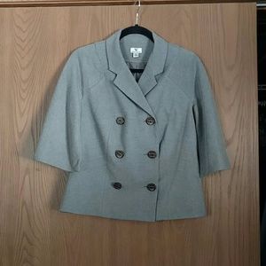 Gray Double Breasted Cape Jacket Worthington