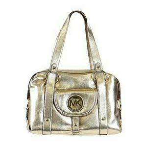 Michael Kors metallic gold leather purse