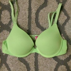 Victoria's Secret Pink neon green push up bra 34a