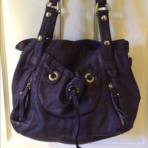 Purple Leather Shoulder Bag