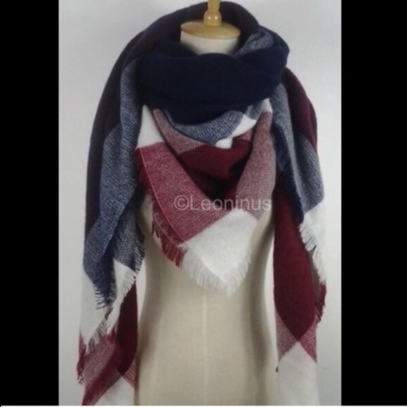 Accessories - Blanket Scarf burgundy/cream/dark blue