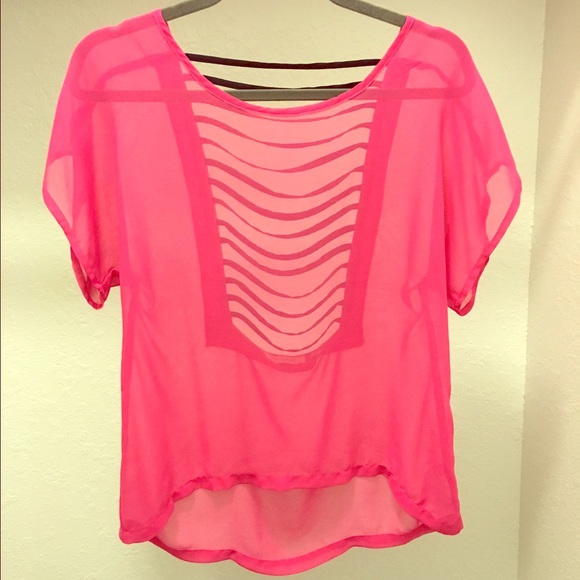 Sheer hot pink top