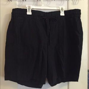 Lane Bryant black linen shorts