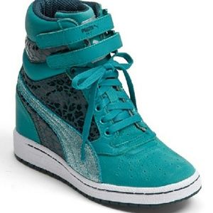 Puma high tops with built in wedge NEW IN BOX