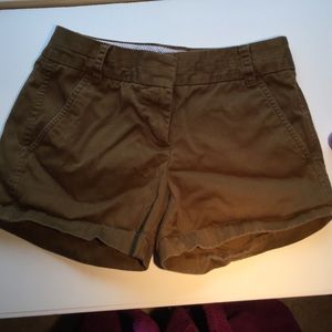 Jcrew chink shorts, olive green