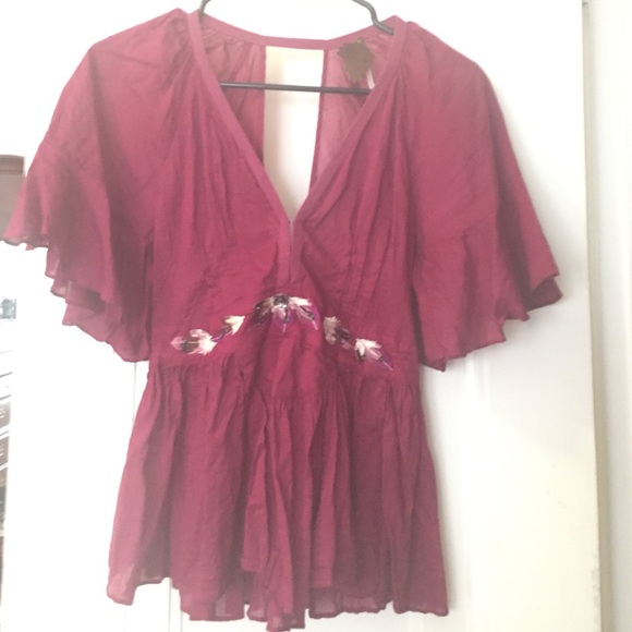 Free People Butterfly Sleeve Top