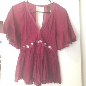 Free People Butterfly Sleeve Top