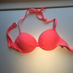 hot pink push-up bathing suit top
