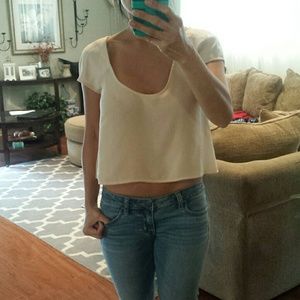 Bebe Crop Ivory Top
