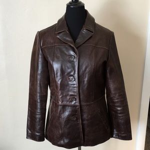 Wilsons Brown leather coat size XL