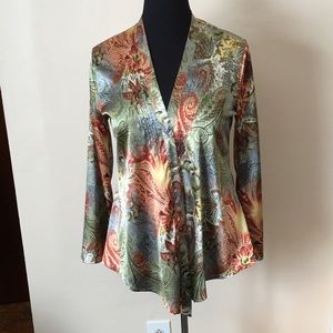 Chicos size 1 (large) polyester angular blouse