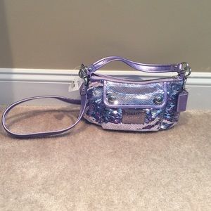 Never used, purple sequin coach purse