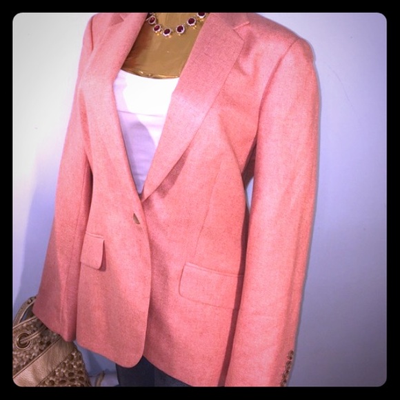 Lands End coral tweed jacket