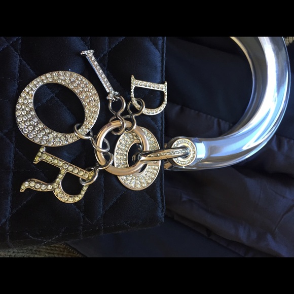 Mini "Lady Dior" black satin handbag - Picture 4 of 4