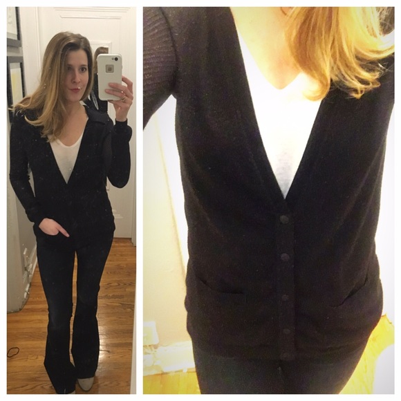 ZAC POSEN for Target Black Metallic Cardigan