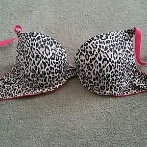 Leopard print push up bra