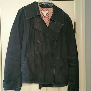 Ann Taylor Loft denim double breasted coat
