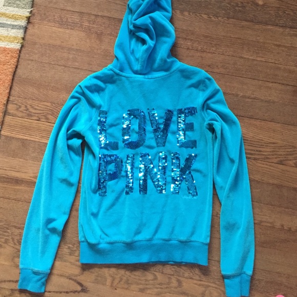 Victoria's Secret velour sequin zip-up sweater