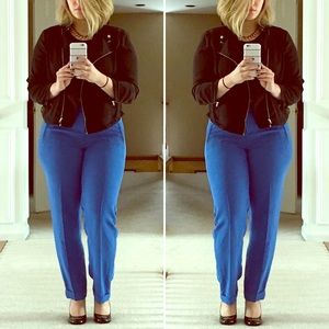Blue High Rise Trouser