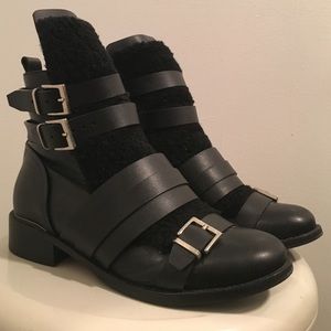 IRO leather and shearling boot