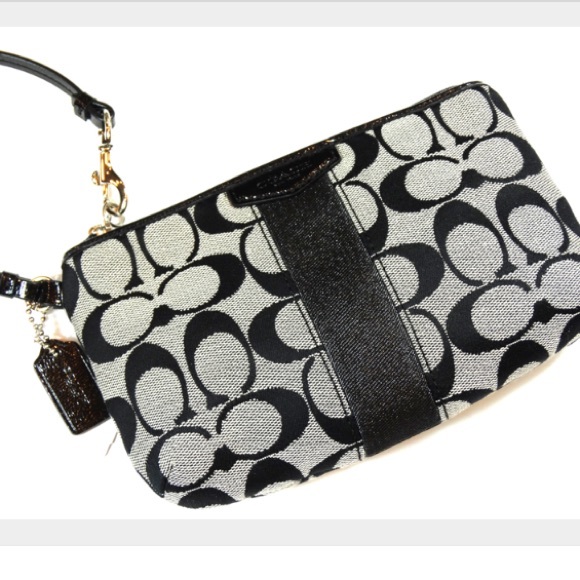 Black & Gray COACH wristlet