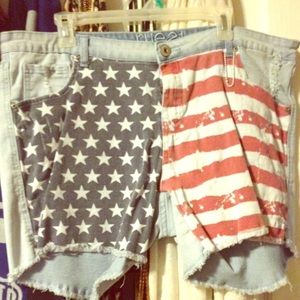 American distressed shorts