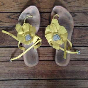 Flower sandals, leather. Size 7.