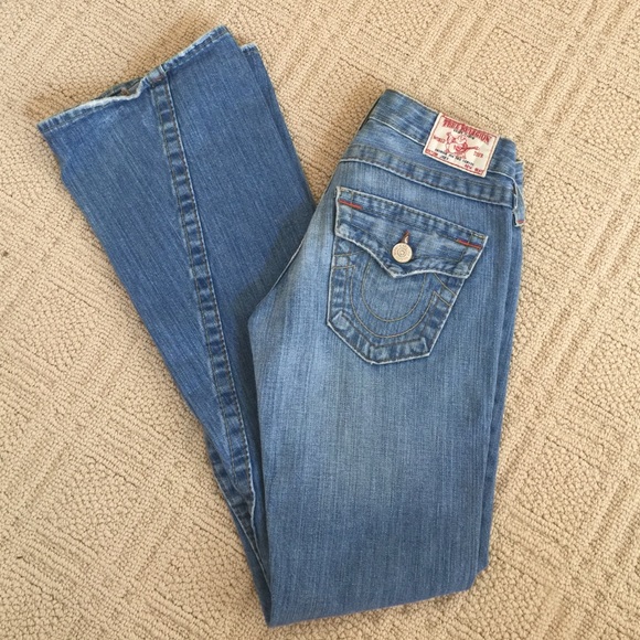 True Religion Joey jeans size 25 light wash flare