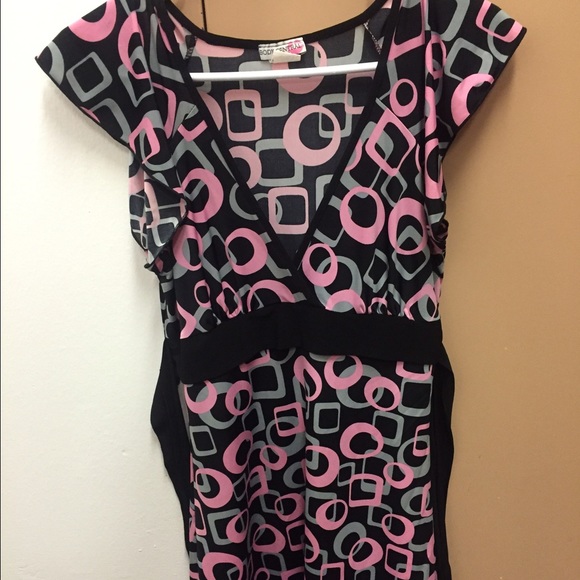 Pink Circled Mini Dress/long shirt