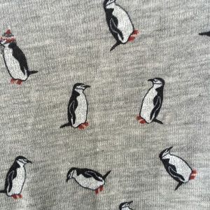 NWOT Cute Brand new penguin grey sheer tee