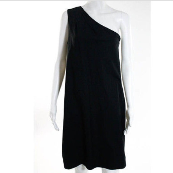 Vince Dresses & Skirts - Vince one shoulder black cotton dress, sz M