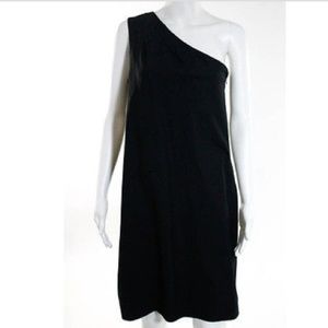 Vince one shoulder black cotton dress, sz M