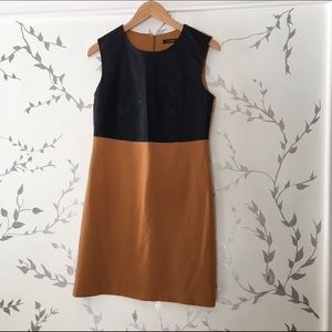 Faux leather and knit dress