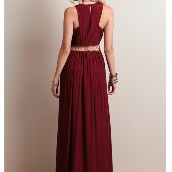 STUNNING BNWT burgundy/deep red maxi dress - Picture 2 of 3