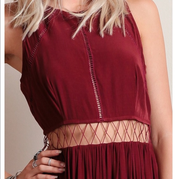 STUNNING BNWT burgundy/deep red maxi dress - Picture 3 of 3