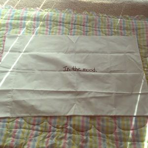 2 White pillow case. In the mood not in the mood
