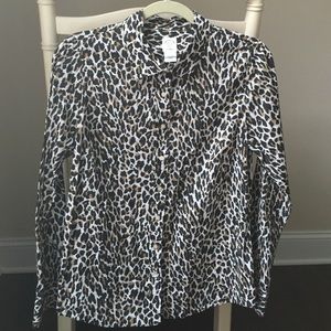 J. Crew The Perfect Shirt, Leopard Print, Size 8