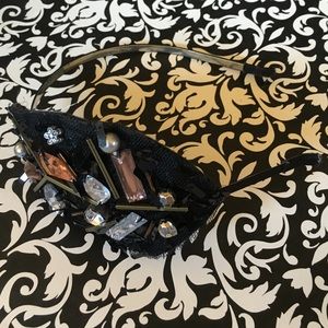 Embellished Black Leaf Headband