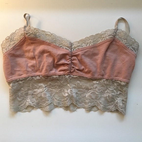 Pink and cream bra