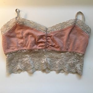 Pink and cream bra