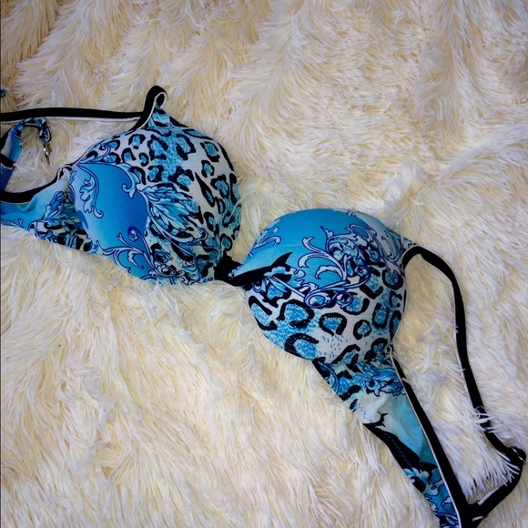 Large blue swim suit top