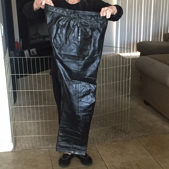 All Genuine Lined Leather Motorcycle Pants - Picture 3 of 4